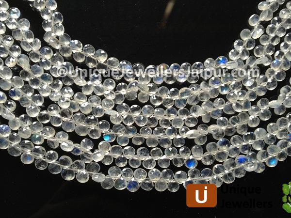 White Rainbow Faceted Heart Beads